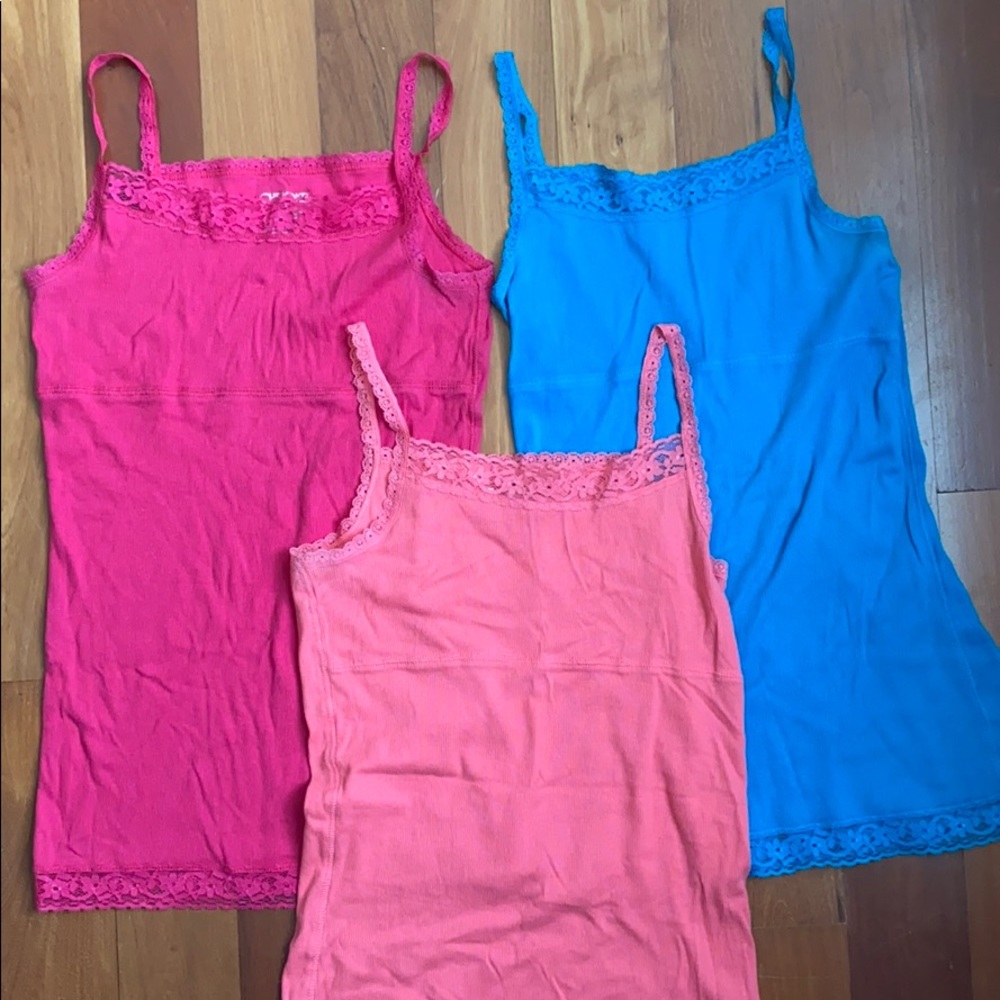 Three Cherokee Pink and Blue Kids XL Camis